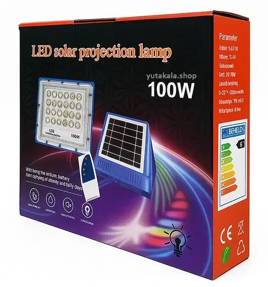 پروژکتور خورشیدی ریموت دار مدل E025 ظرفیت 100w|لامپ و چراغ|رشت, چله خانه|دیوار