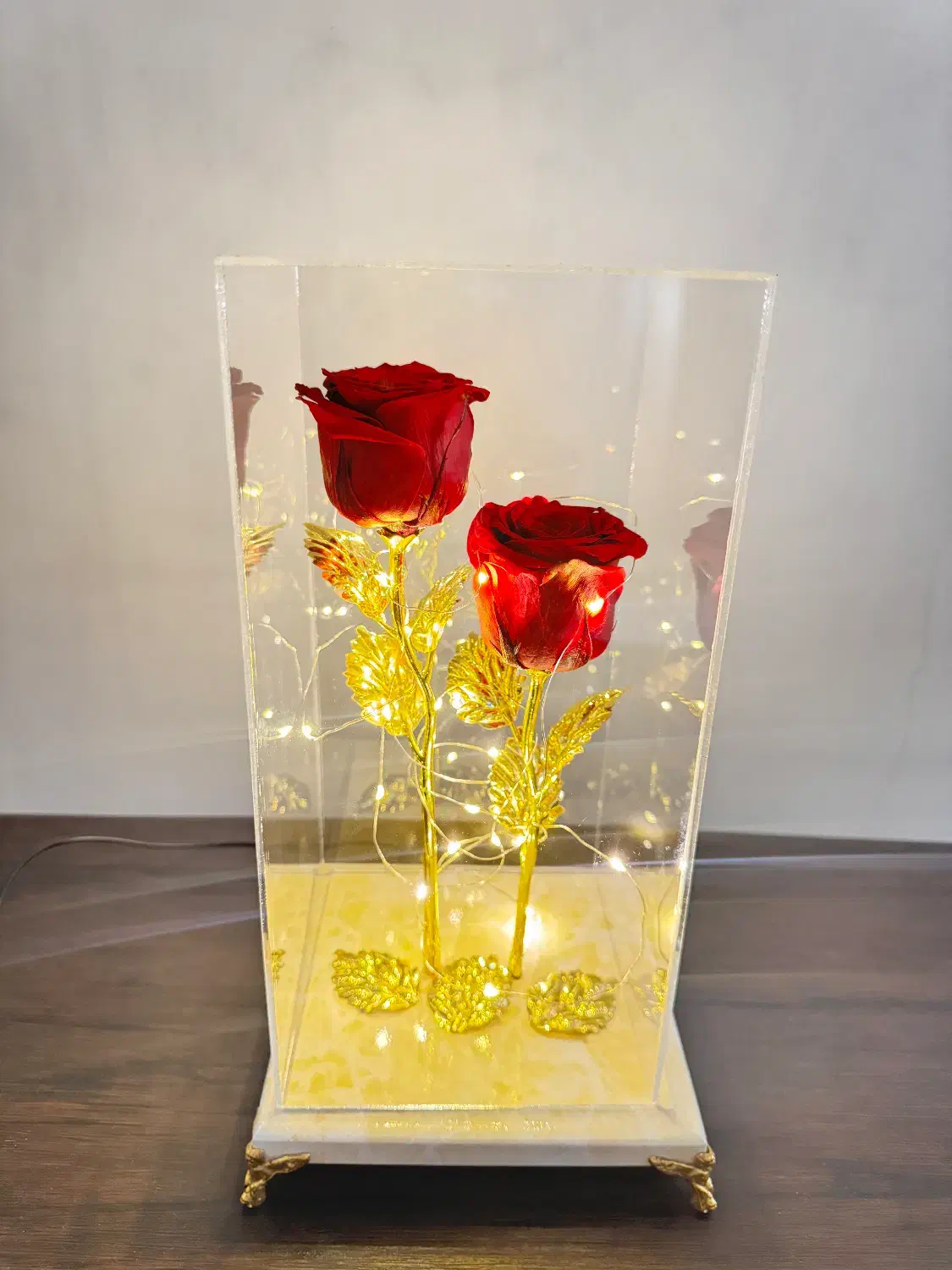 کادو گل طبیعی جاودان ۲ شاخه با ساقه طلایی|صنایع دستی و سایر لوازم تزئینی|شیراز, معالیآباد|دیوار