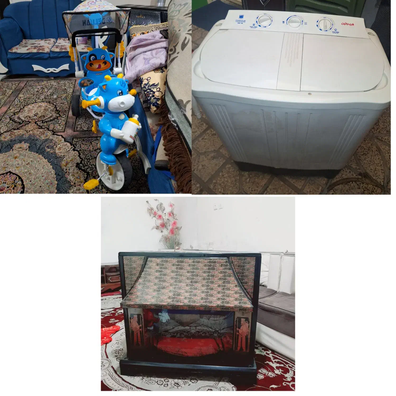 لباسشویی و بخاری و سه چرخه در حد نو|بخاری، هیتر، شومینه|باقرشهر, |دیوار