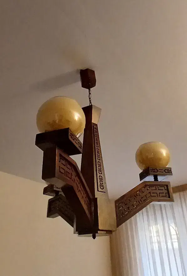 لوستر چوبی سه شعله|لوستر و چراغ آویز|مشهد, صیاد شیرازی|دیوار