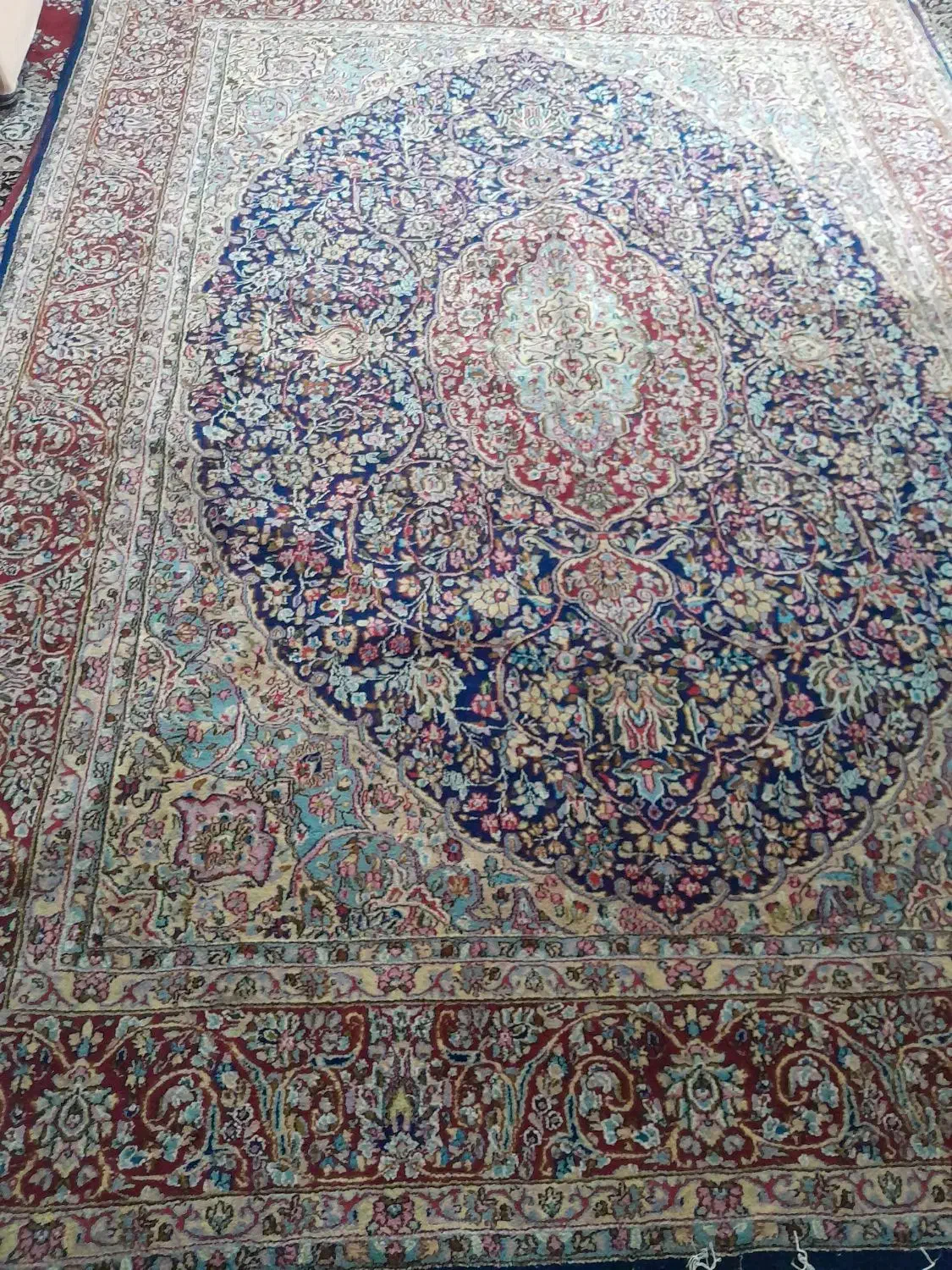 قالی12 متری دستباف کرمانی بدون عیب|فرش|سیرجان, |دیوار