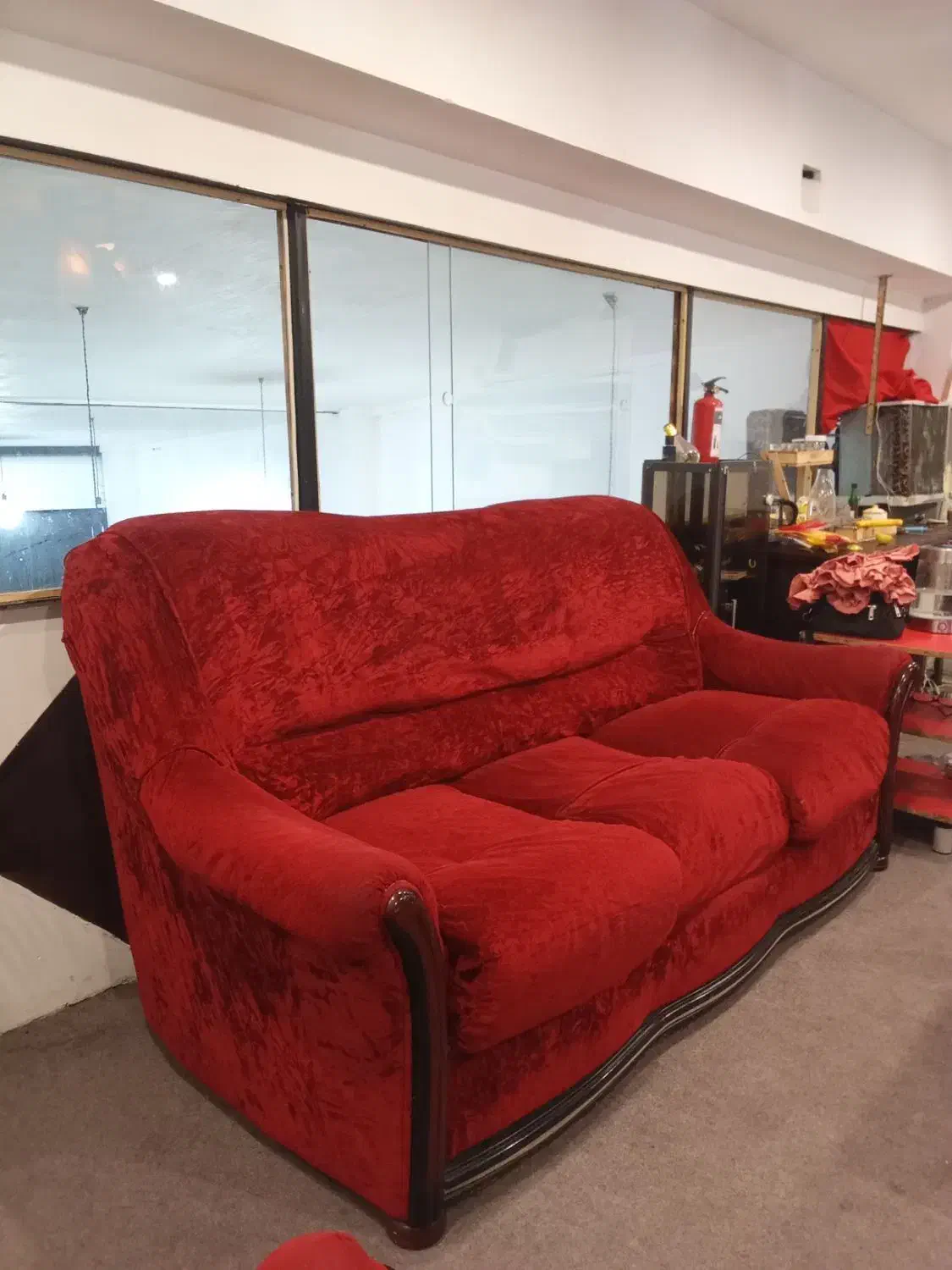 مبل هفت نفره چوب و پارچه درجه 1|مبلمان خانگی و میز عسلی|آمل, |دیوار