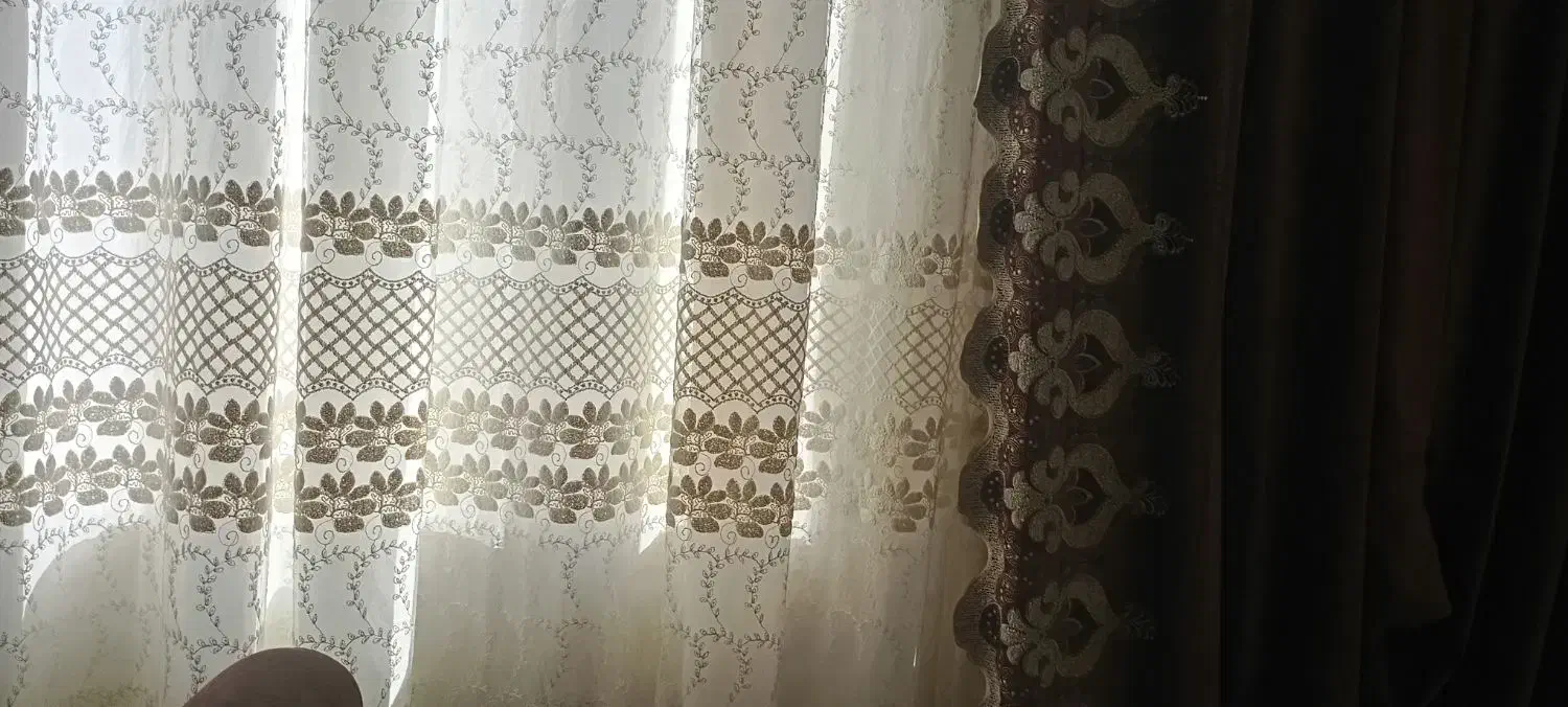 پرده دوعددشال باچوپ پرده|پرده، رانر، رومیزی|قروه, |دیوار