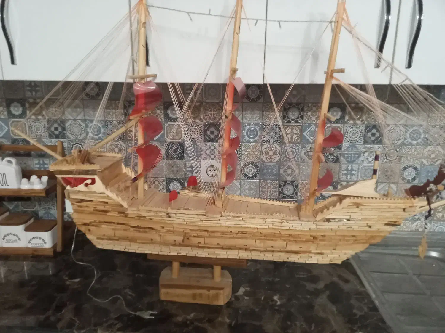 کشتی چوبی  دکوری|مجسمه، تندیس، ماکت|قزوین, |دیوار