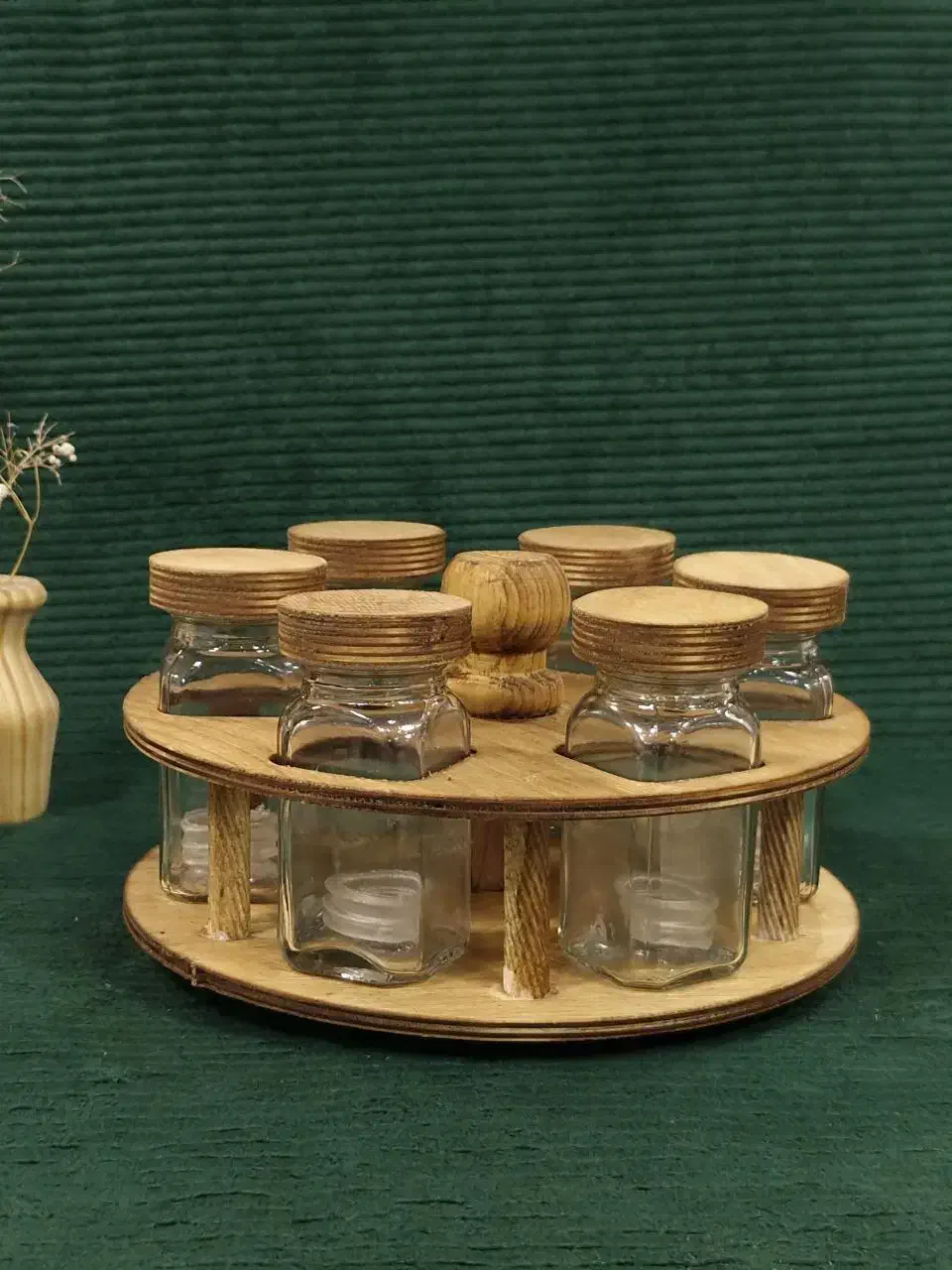 جا ادویه چوبی|ظروف نگهدارنده، پلاستیکی، یک‌بارمصرف|قزوین, |دیوار