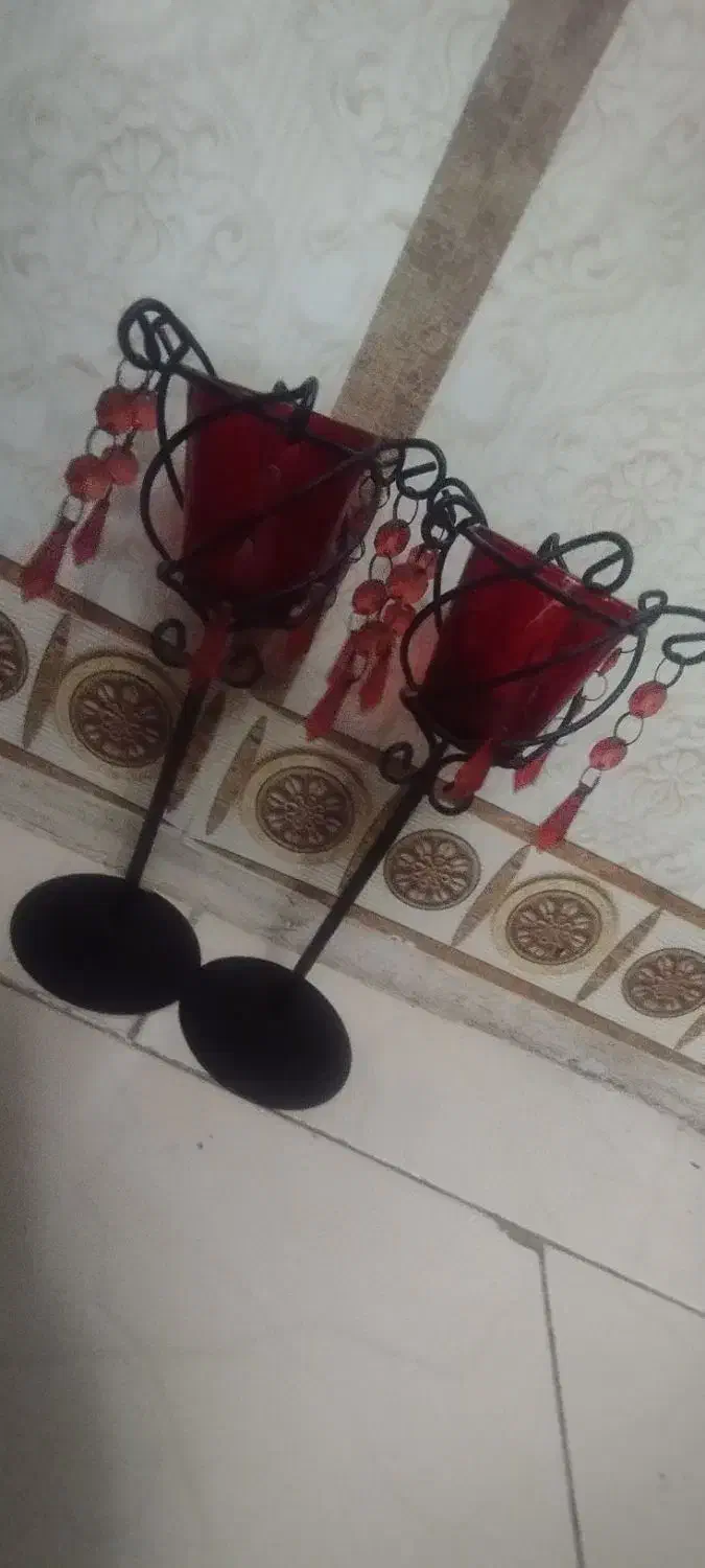 شمعدانی یلدایی وفانوس|کلکسیون اشیاء عتیقه|پاکدشت, خاتون آباد|دیوار