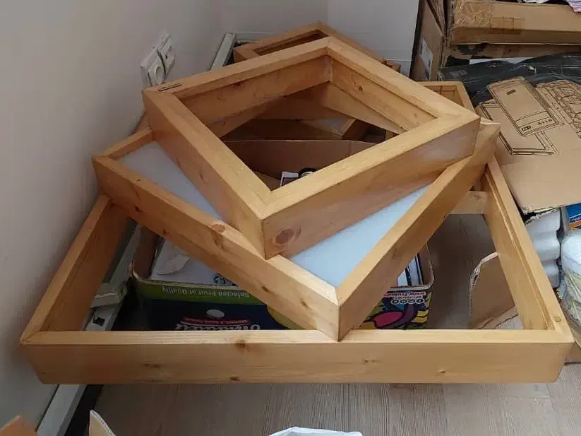 لوستر چوبی برند گل نیلوفری|لوستر و چراغ آویز|تهران, دریا|دیوار