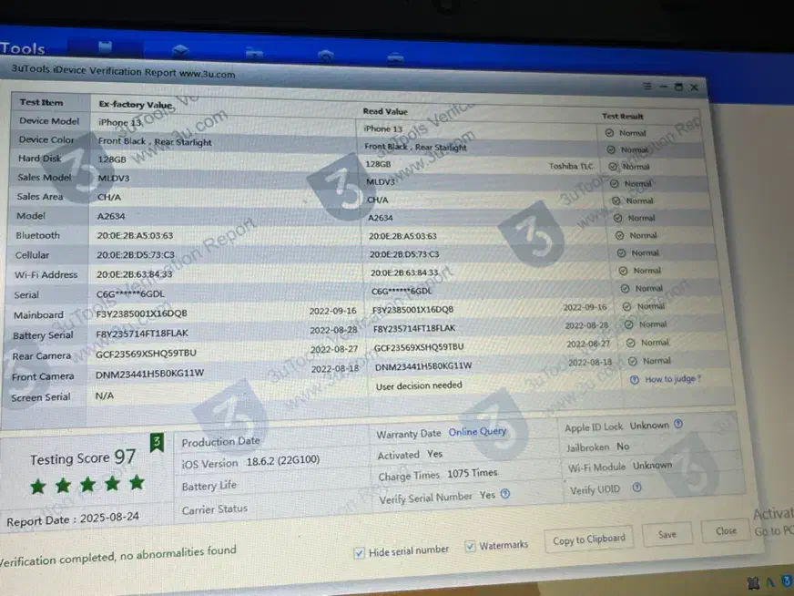 ایفون۱۳ نرمال مشکی|موبایل|گرگان, |دیوار