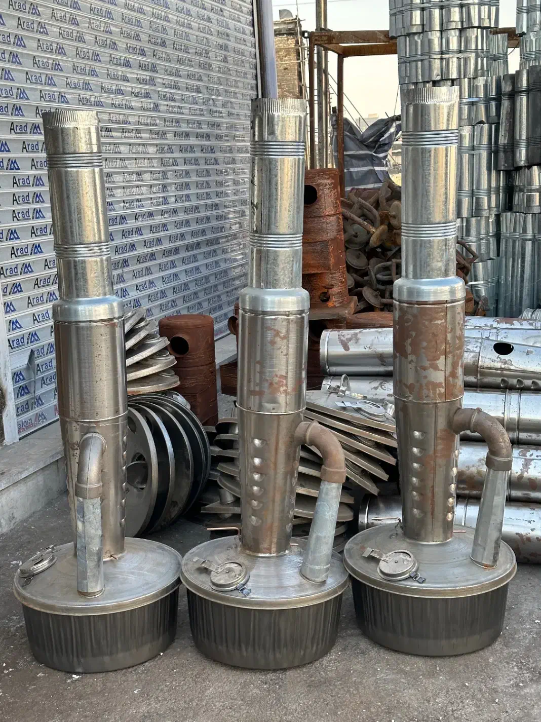 بخاری باغی روغن سوخته زانو چدن بشکه۲۰لیتر بتن ریزی|بخاری، هیتر، شومینه|تهران, شادآباد|دیوار