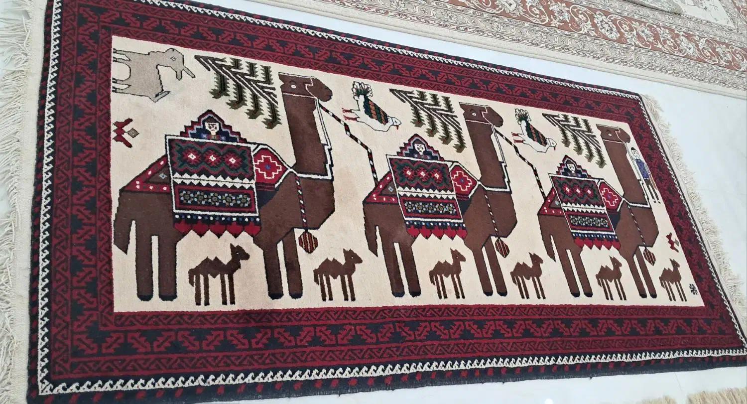 قالیچه بلوچی دست بافت|فرش|فرح دشت, |دیوار