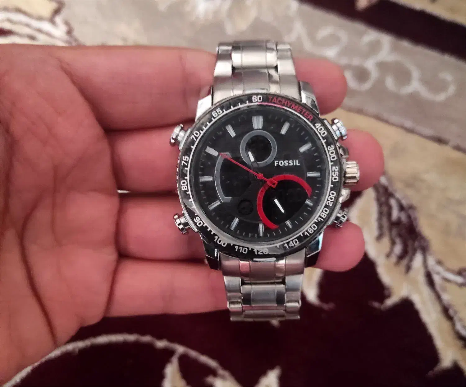 ساعت مچی مردانه Fossil مدل استیل دو زمانه|ساعت|مرودشت, ثبت احوال|دیوار