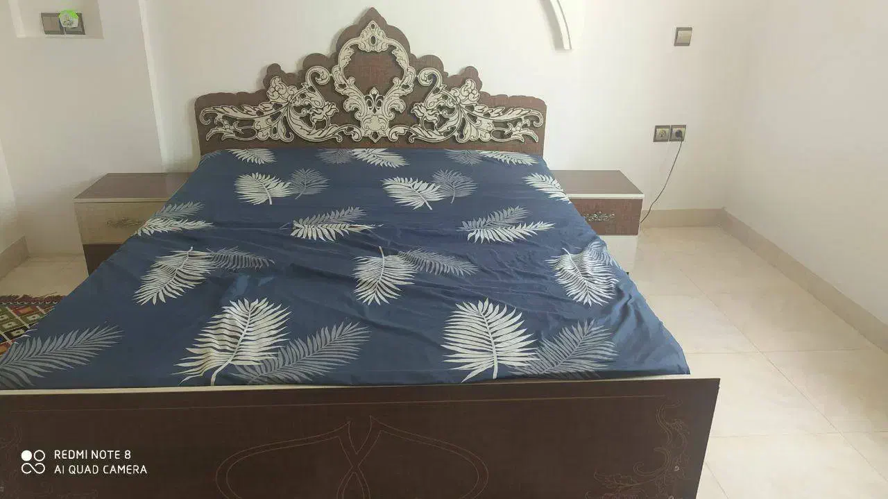 تخت خواب دونفره تمام ام دی اف|تخت و سرویس خواب|بانه, |دیوار