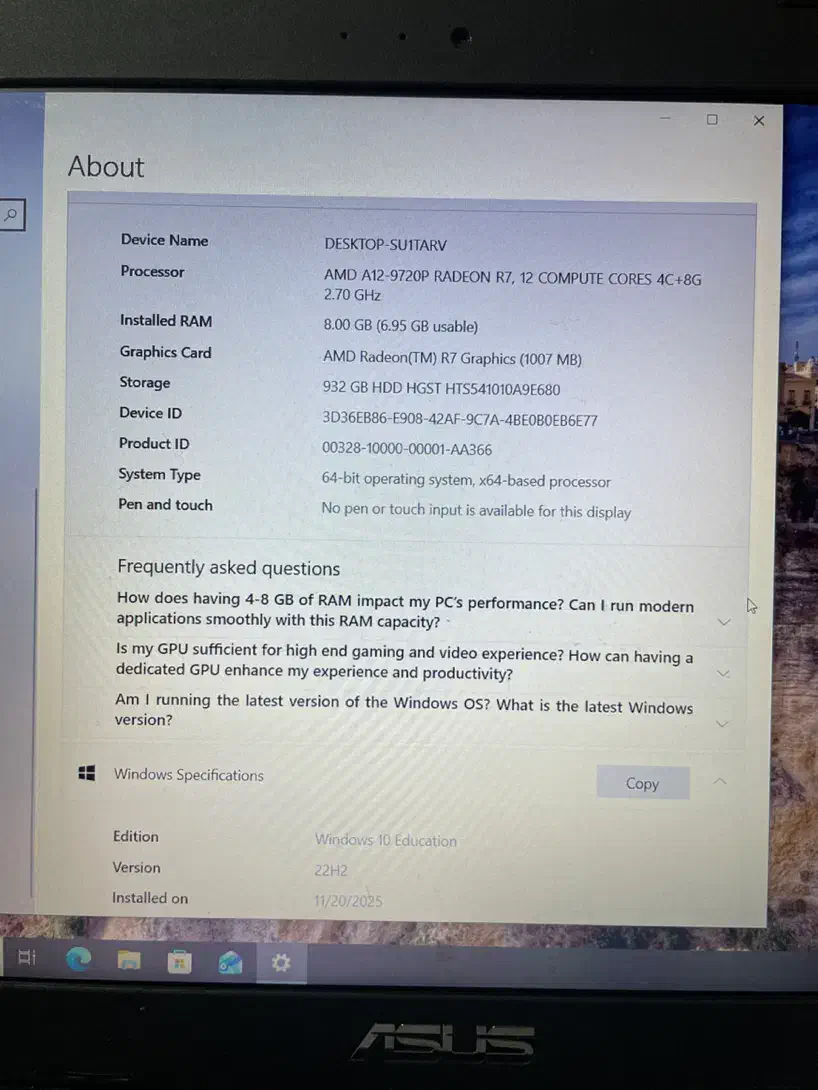 لپتاپ Asus|رایانه همراه|ری, شهید بهشتی|دیوار