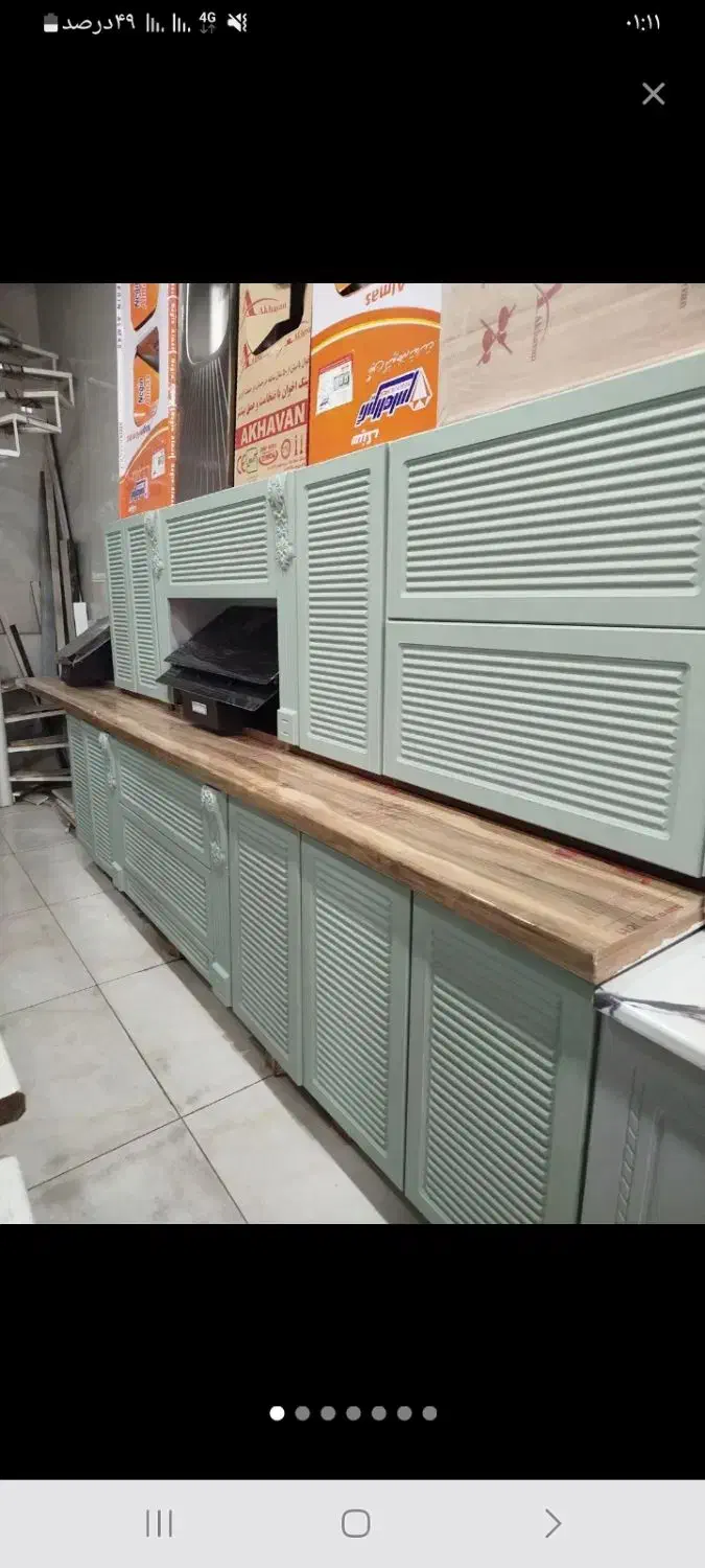 کابینت سجاد ) کف تراشید طوسی و سبز پسته ای جدید|مصالح و تجهیزات ساختمان|همدان, |دیوار