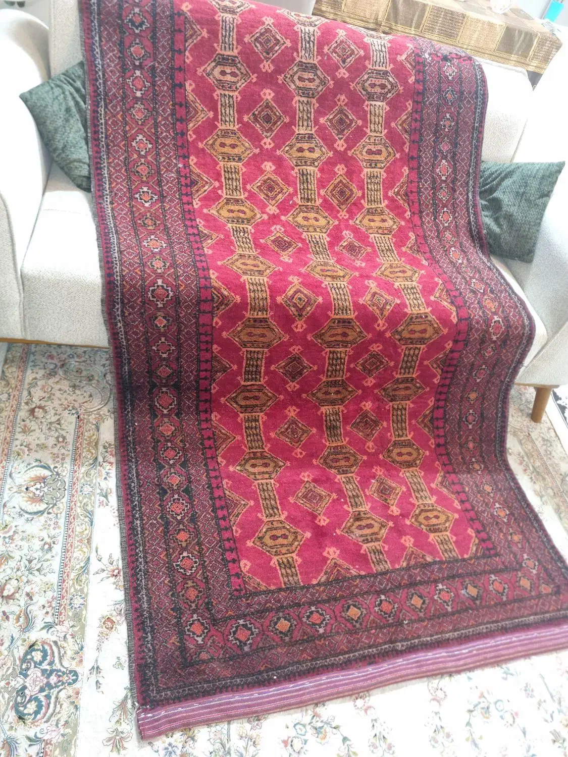 قالیچه دست باف خوشرنگ۲/۵متردر۱/۲۵|فرش|مشهد, کوه سنگی|دیوار