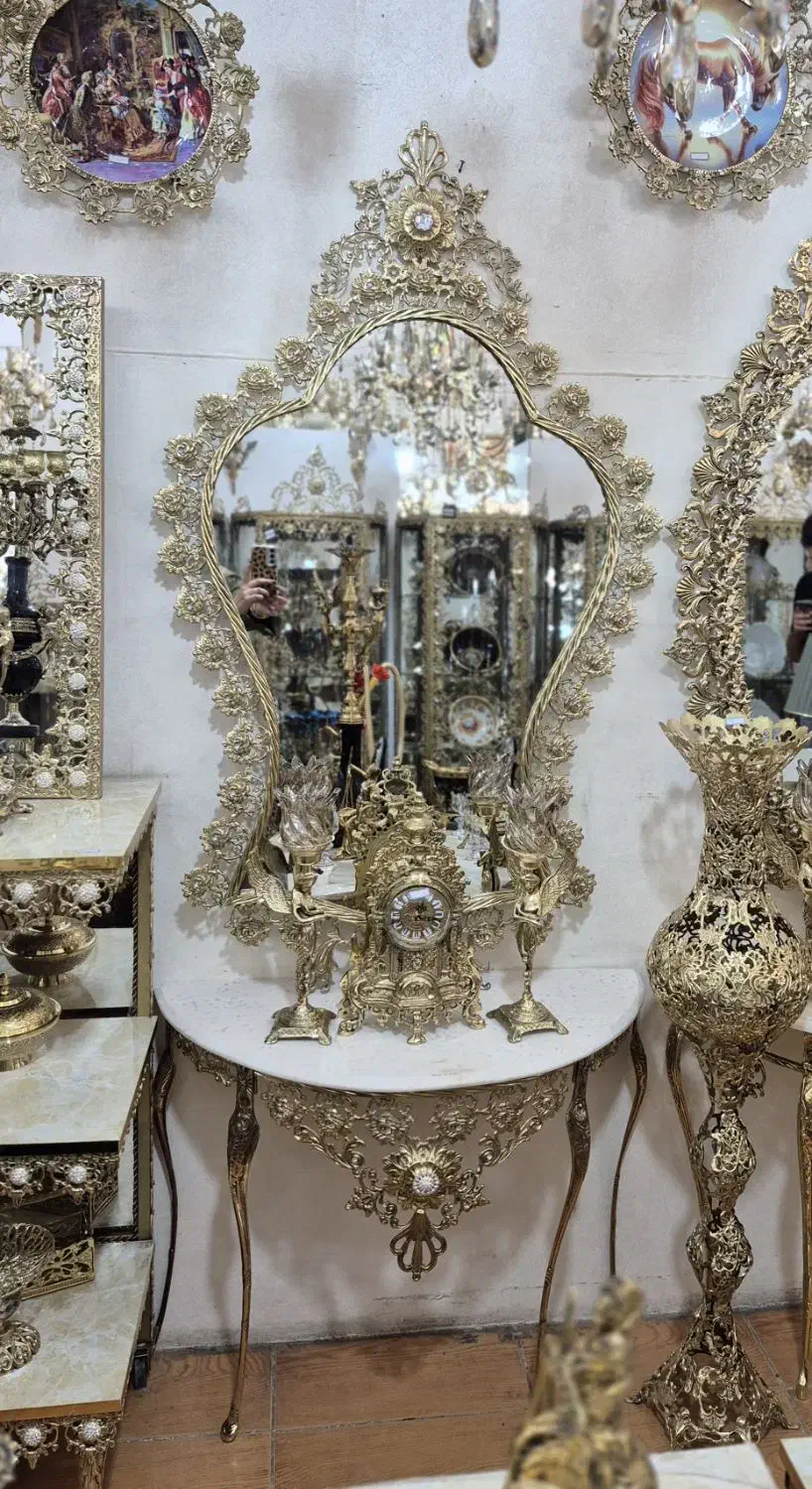 آیینه کنسول برنز گل رز|آینه|کرمانشاه, |دیوار