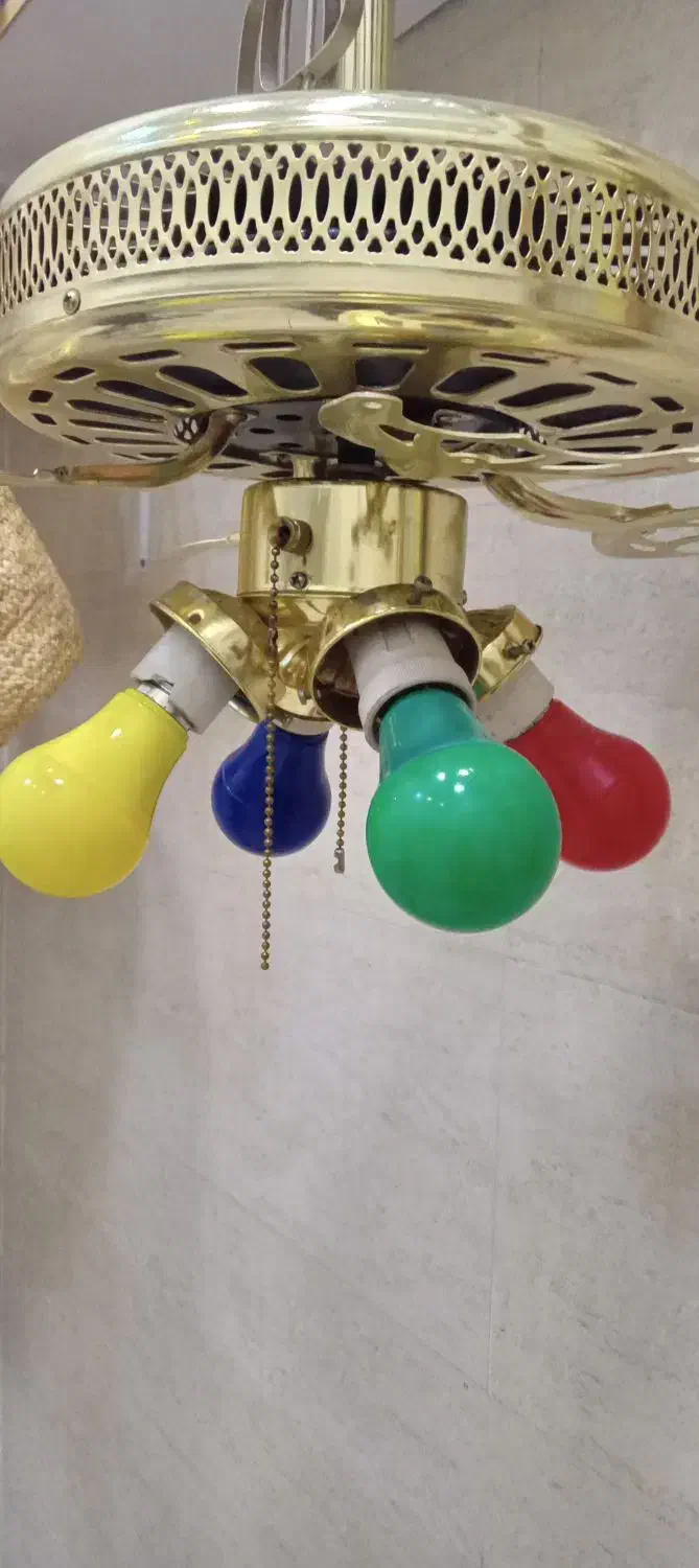 پنکه سقفی۴‌پر‌چوبی‌چراغ‌دار.از‌مکه‌خریداری‌شده|پنکه و تصفیه‌کنندهٔ هوا|شهریار, شهریار|دیوار