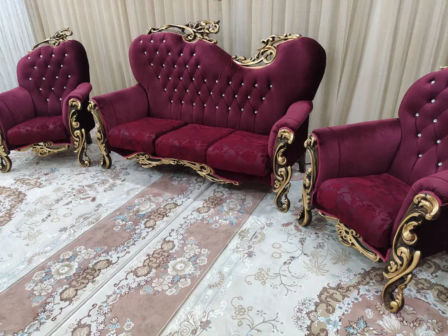 مبل هفت نفره چوب|مبلمان خانگی و میز عسلی|کاشمر, |دیوار