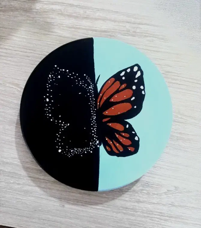 دیوارکوب سفالی طرح پروانه|تابلو، نقاشی، عکس|زنجان, |دیوار