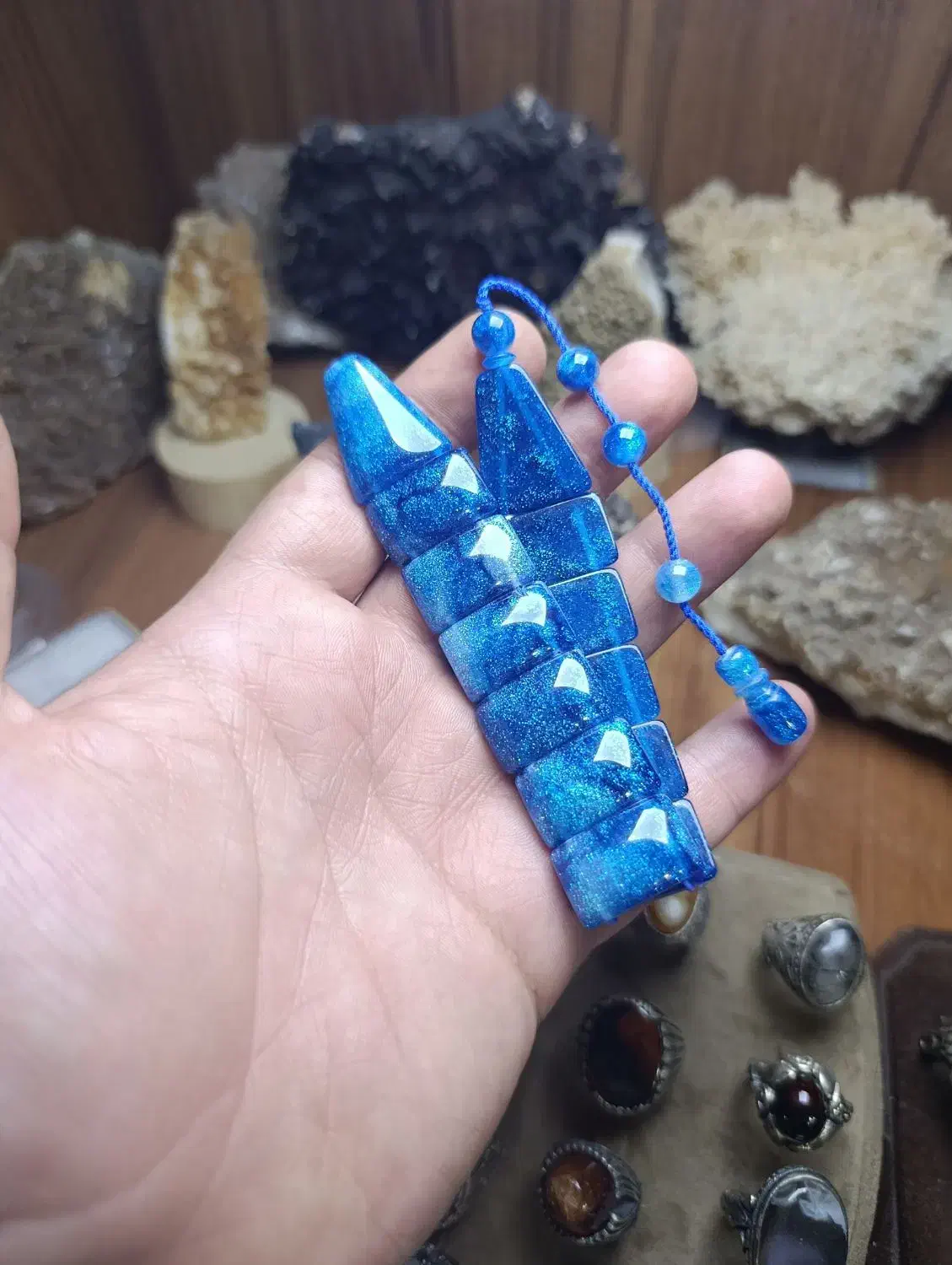 تسبیح کهربا زازا آبی زردار|بدلیجات|ارومیه, |دیوار