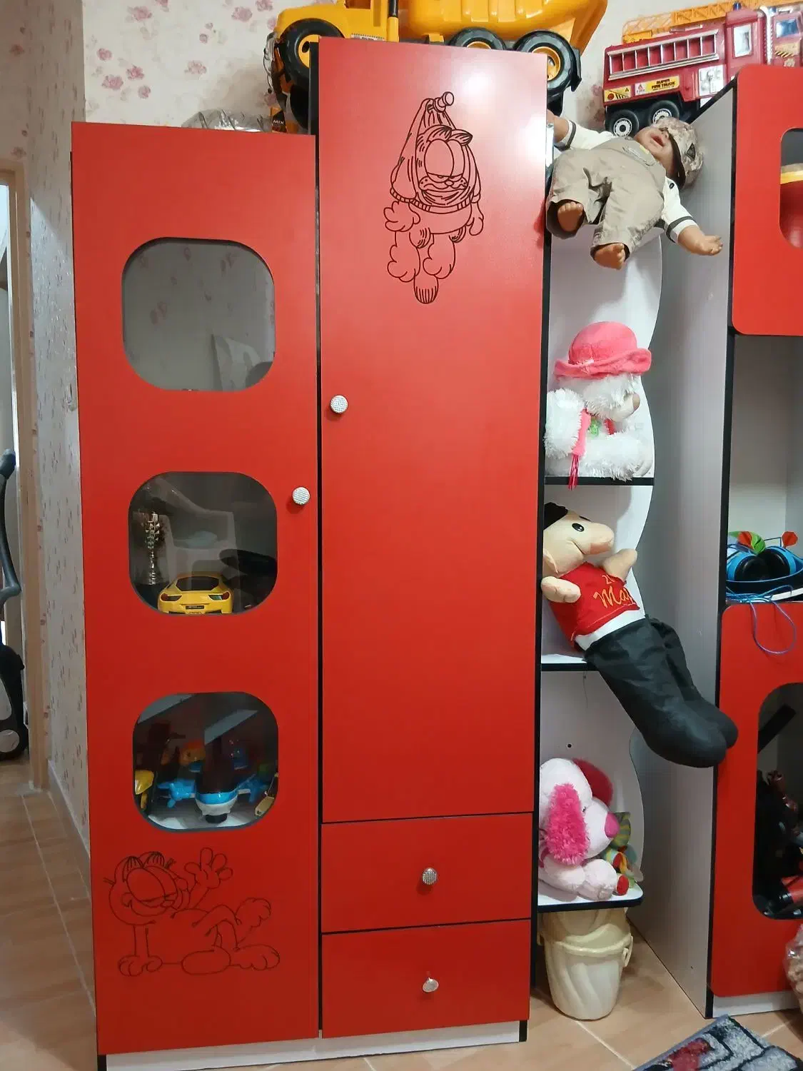 سرویس خواب کامل کودک گارفیلد|تخت و سرویس خواب|زنجان, |دیوار