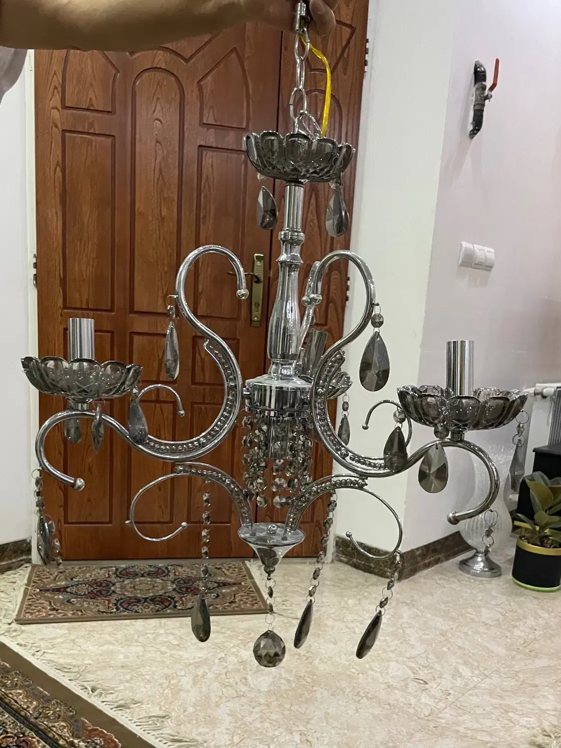 سه عدد لوستر طرح استیل|لوستر و چراغ آویز|یزد, |دیوار