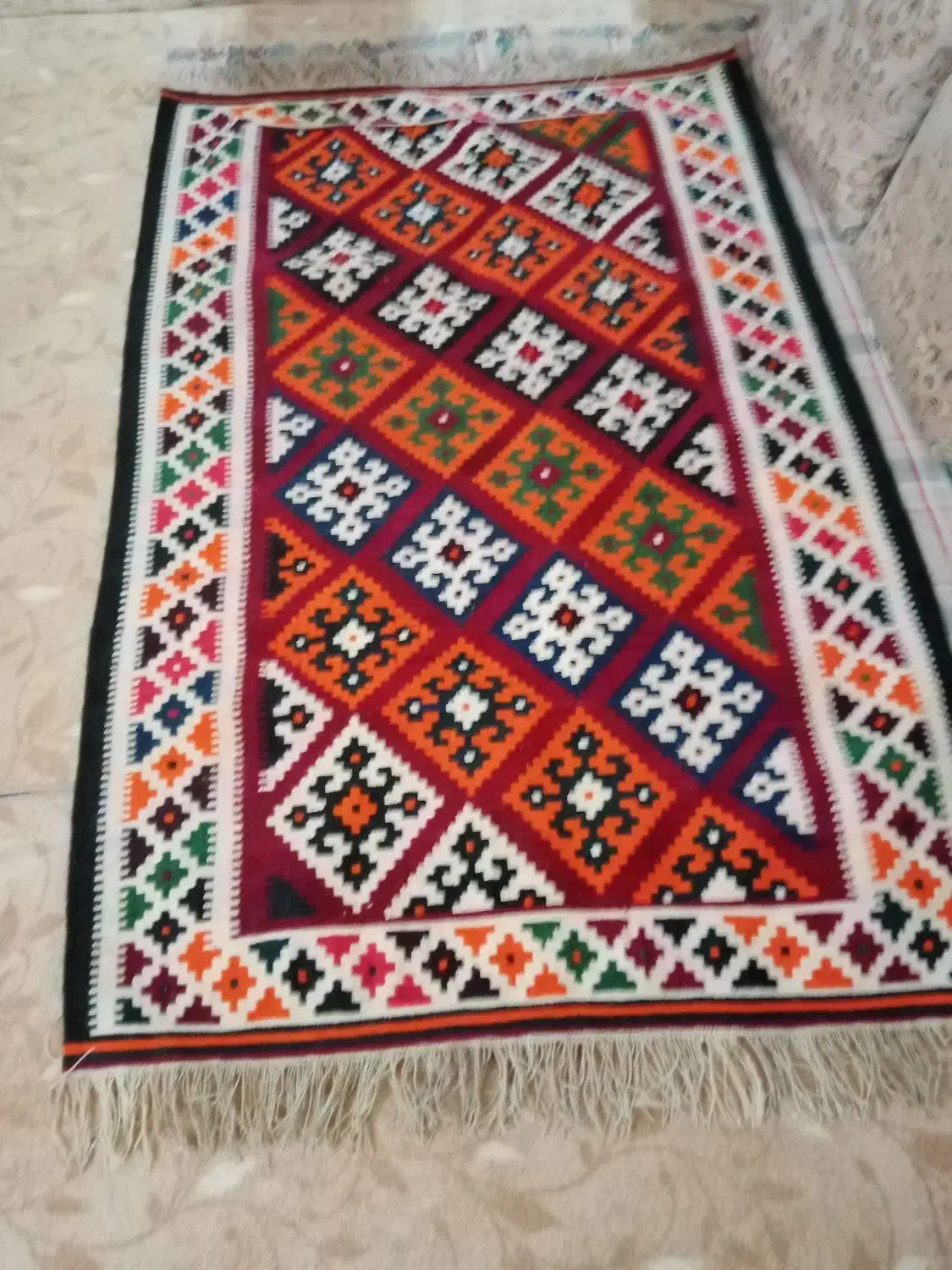 گلیم دستباف پشمی|گلیم، جاجیم، گبه|خورموج, |دیوار