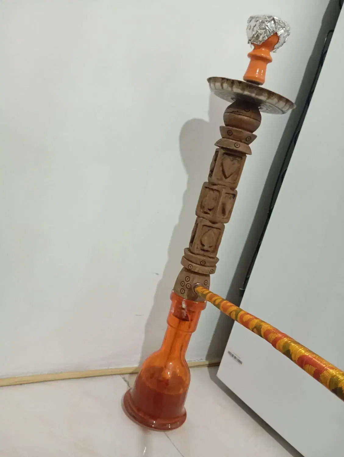 قلیان چوبی حکاکی شده معاوضه با کفتر|کلکسیون و سرگرمی|قرچک, باقرآباد|دیوار