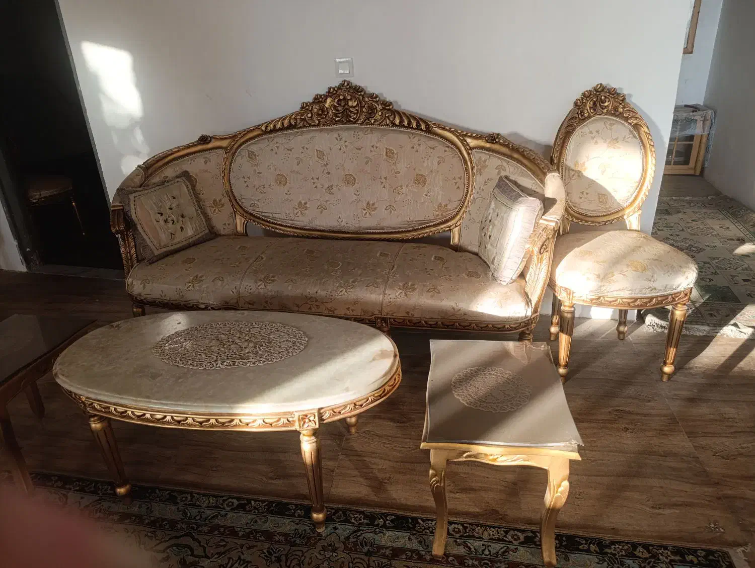 مبل استیل ۹ نفره با میز سنگ مرمر و غذا خوری|مبلمان خانگی و میز عسلی|قزوین, |دیوار