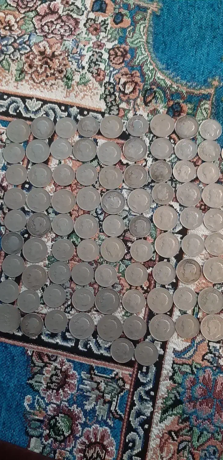 تعدادی سکه شاهنشاهی دونه ۱۰۰|کلکسیون سکه، تمبر، اسکناس|اسفراین, |دیوار