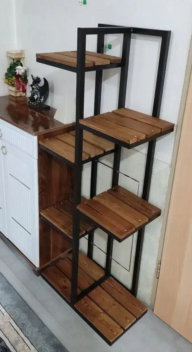 تولیدی استند گل و گلدان مدرن چند طبقه فلزی و چوبی|گل و گیاه طبیعی|اصفهان, طاحونه|دیوار