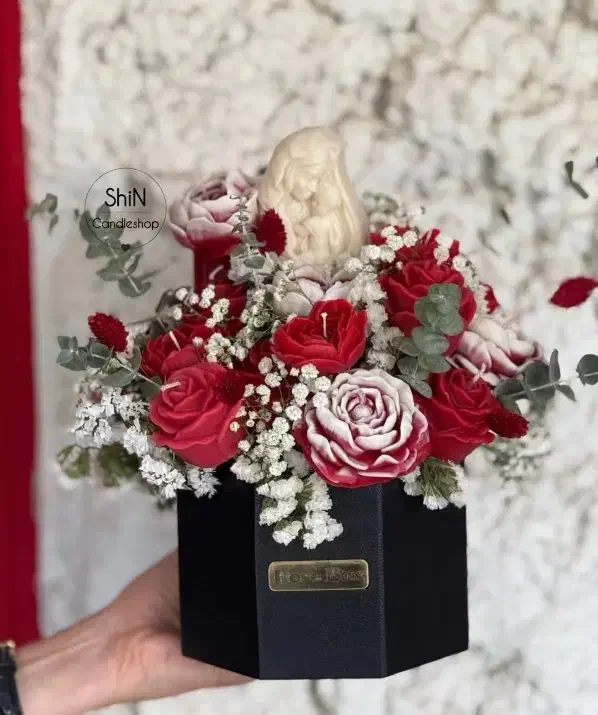 شمع گیفت باکس گل|صنایع دستی و سایر لوازم تزئینی|مشهد, هنرور|دیوار