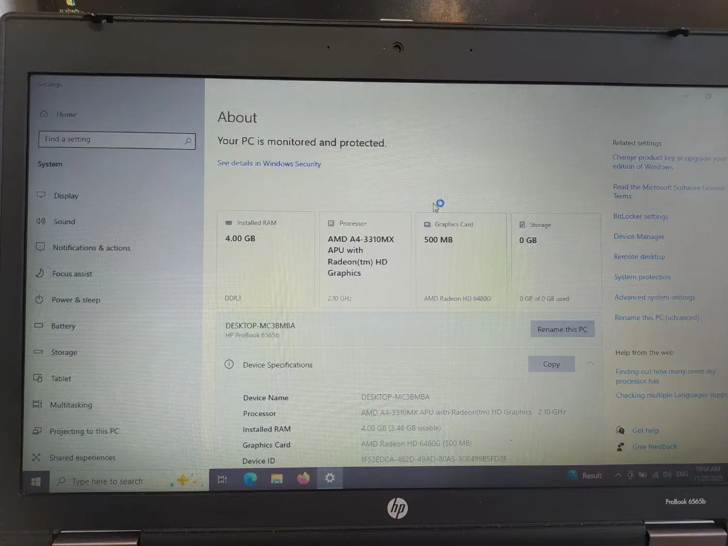 HP ProBook 6565b|رایانه همراه|قم, چهل درخت|دیوار