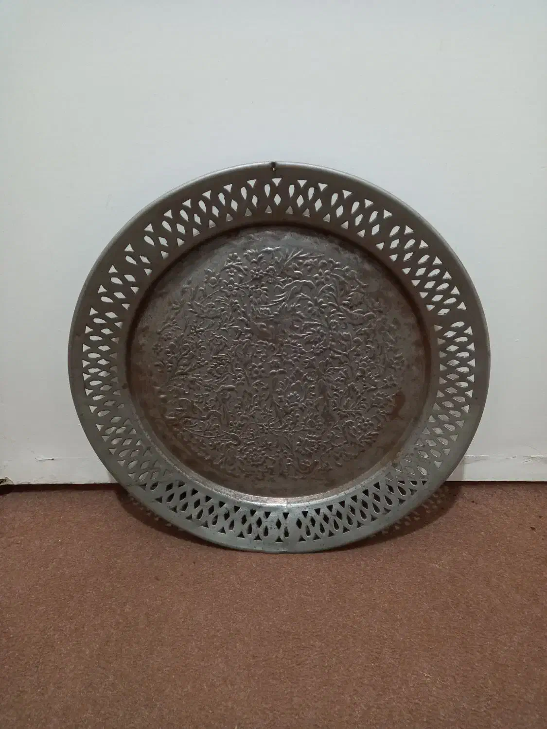 سینی مسی ۸۰۰ گرم ۳۹ سانت|صنایع دستی و سایر لوازم تزئینی|گرگان, |دیوار