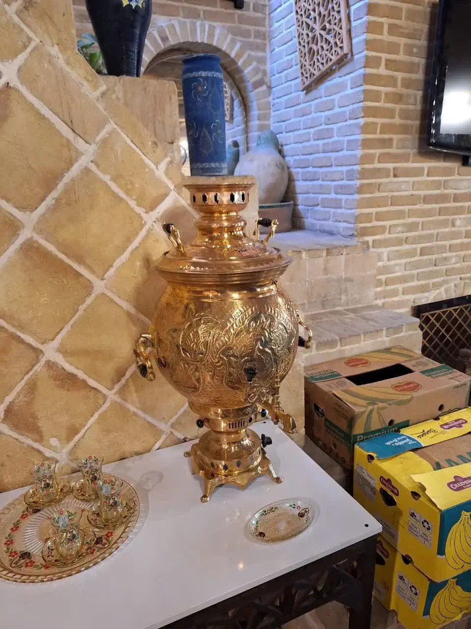 سماور ۳۰ لیتری برنجی|سماور، چای‌ساز، قهوه‌ساز|قم, حاج خلیل|دیوار