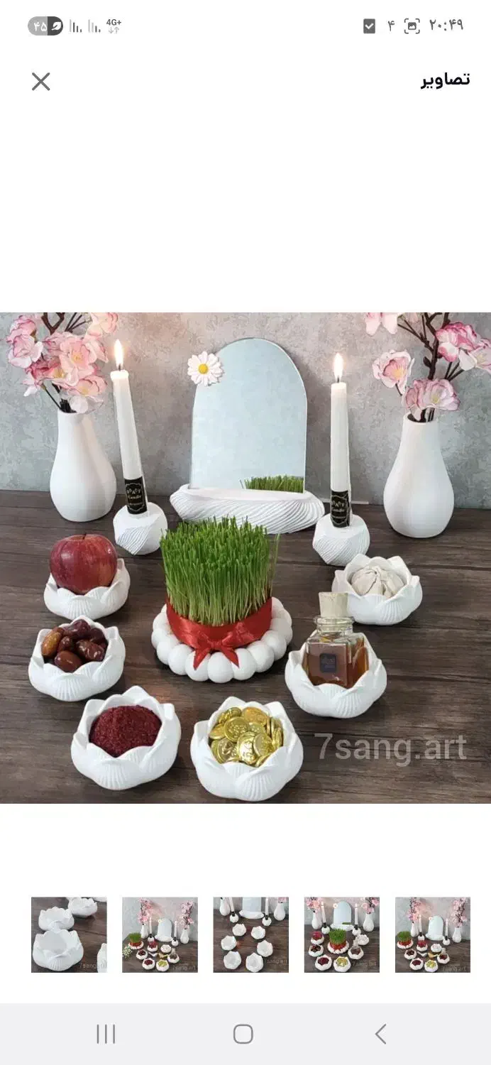 هفت سین و سینی سبزه و۲شات شمع و۲مرغ امین و ۲جاعودی|صنایع دستی و سایر لوازم تزئینی|تاکستان, |دیوار