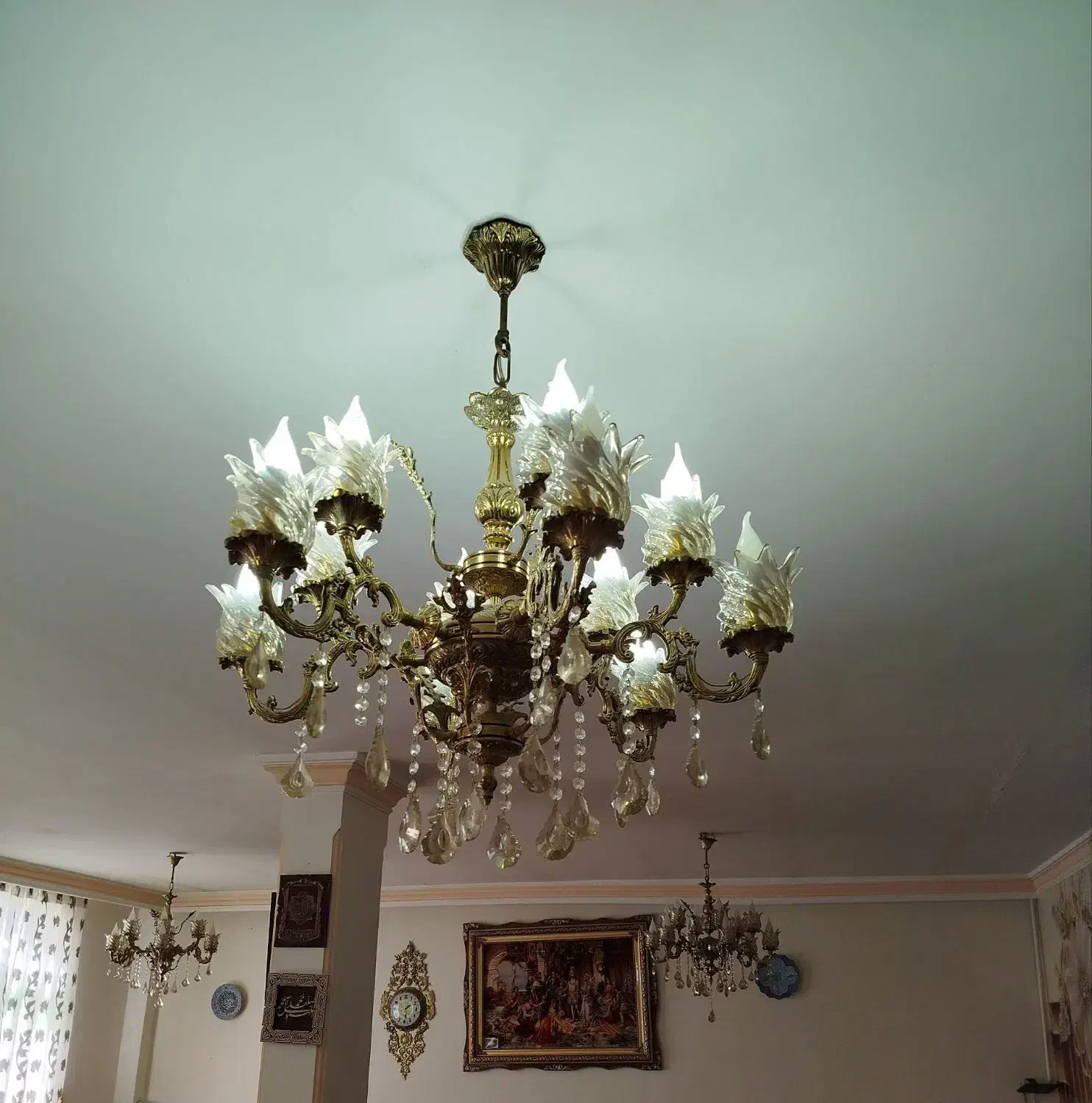 لوستر برنز|لوستر و چراغ آویز|ملایر, |دیوار