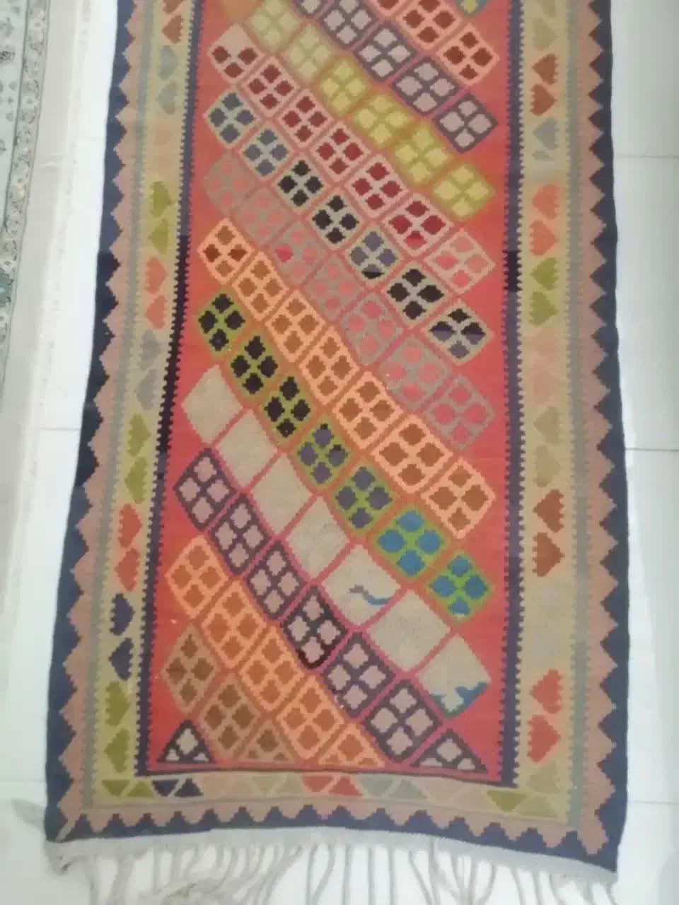گلیم دستبافت ۱ در ۲ قدیمی|گلیم، جاجیم، گبه|فردیس, شهرک سپاه|دیوار