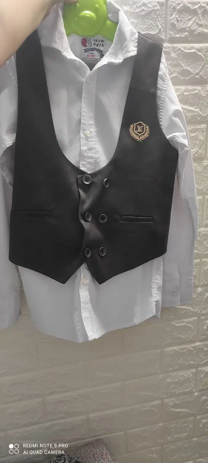 ست کامل پیراهن شلوار وجلیقه با کروات پسرانه|کفش و لباس بچه|آمل, |دیوار