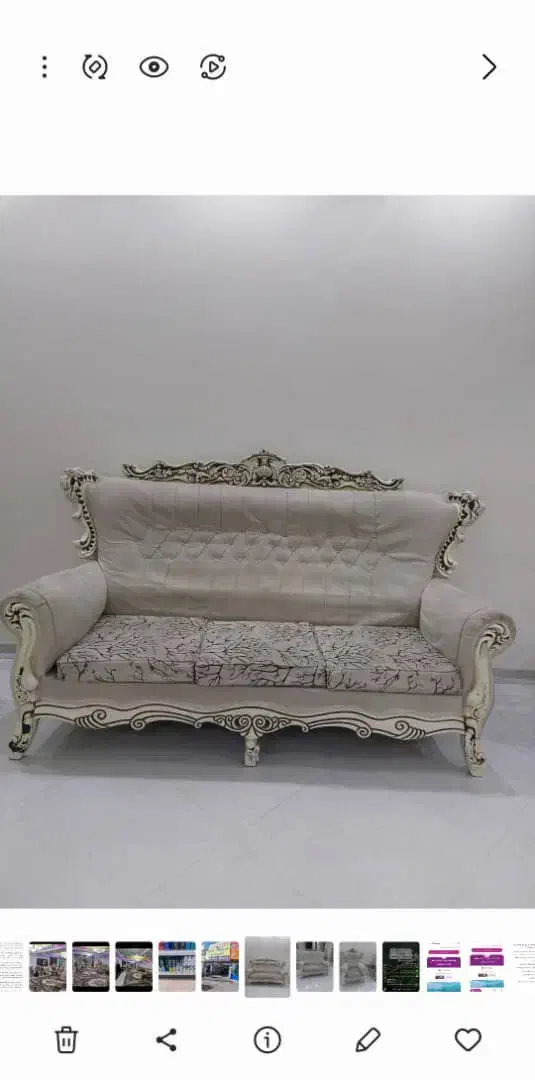 مبل ۷ نفره  تاج دار سلطنتی با میز وسط و دو عسلی|مبلمان خانگی و میز عسلی|فردیس, فردیس|دیوار