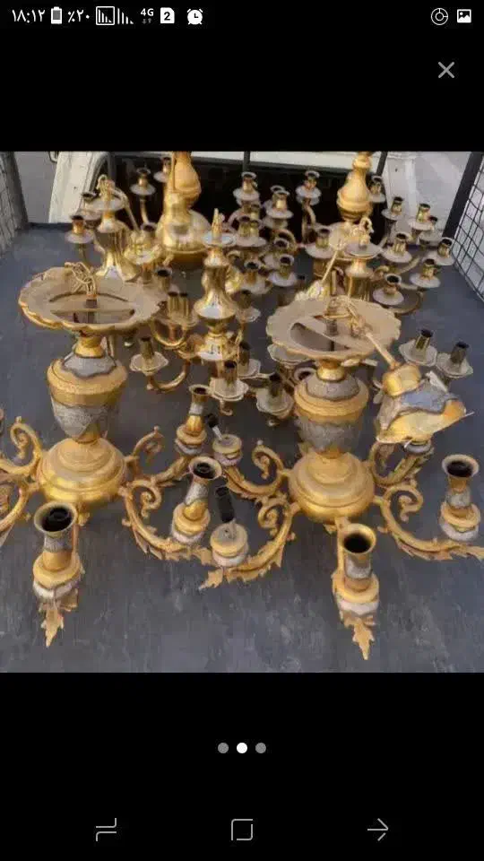 معامله لوسترهای برنجی اب طلا کیلویی ۱۲۰۰|لوستر و چراغ آویز|همدان, |دیوار