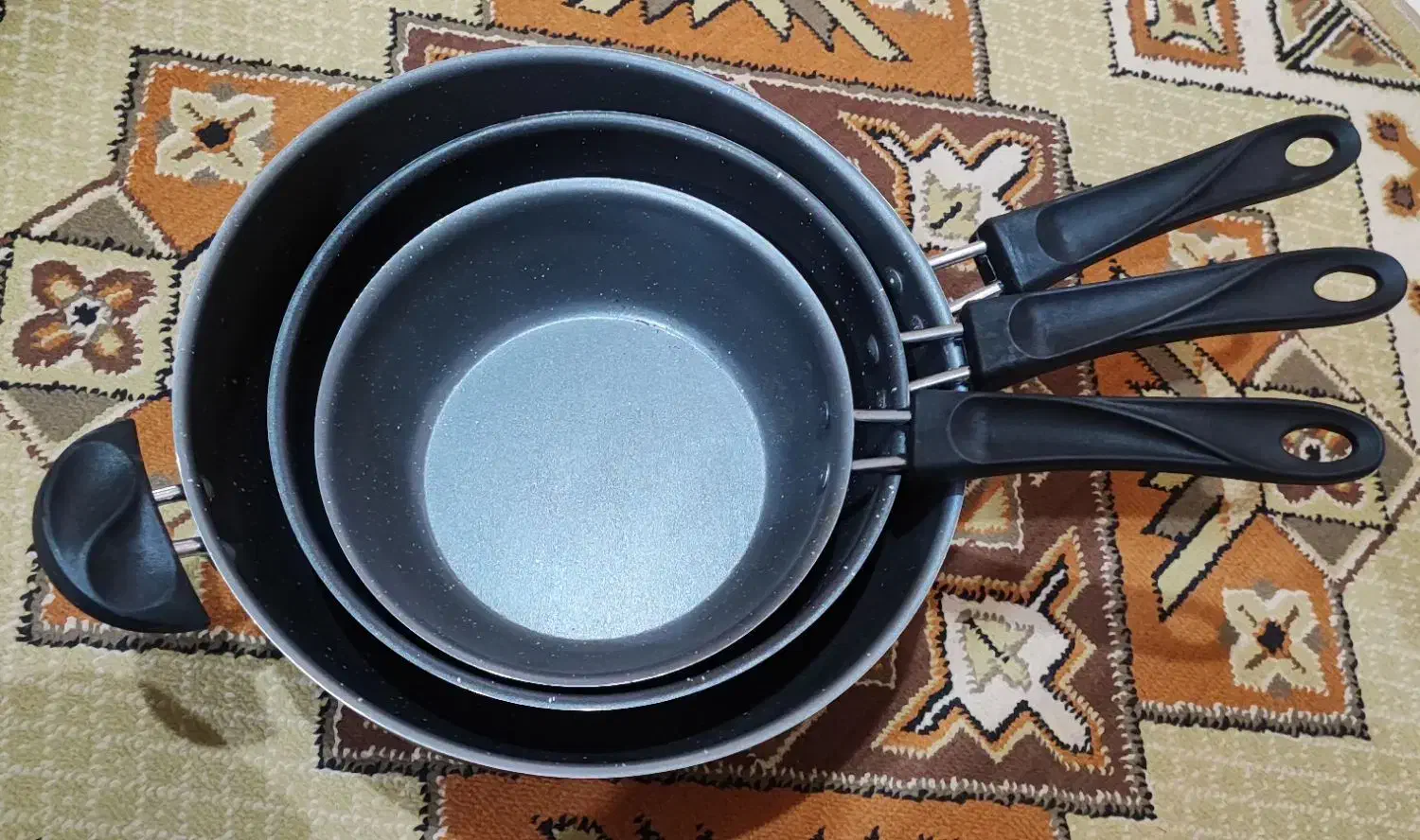 ماهیتابه لبه دار(وک) سه پارچه وارمی ایرانی|ظروف پختوپز|کاشان, شهرک انقلاب|دیوار