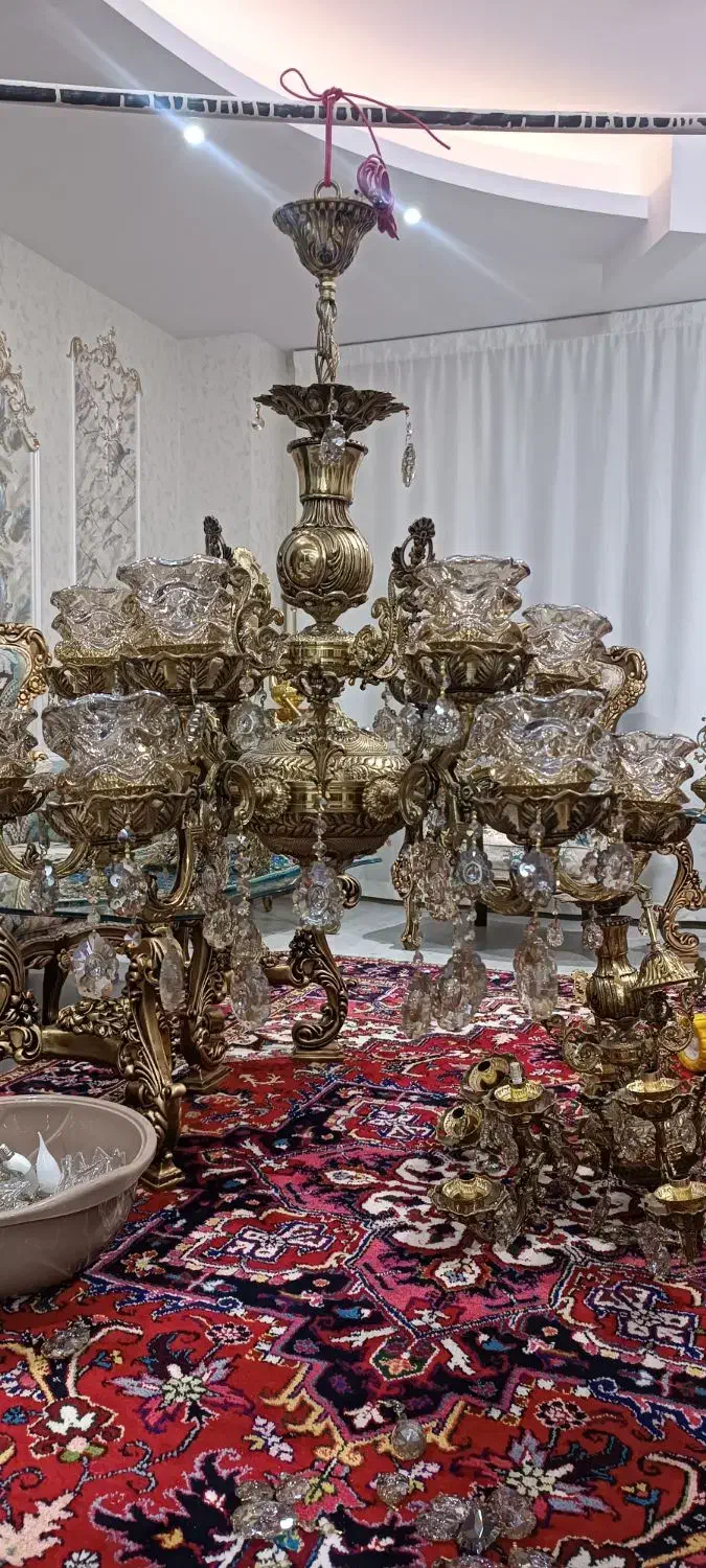 لوستر6شاخه 12لامپ|لوستر و چراغ آویز|تبریز, |دیوار