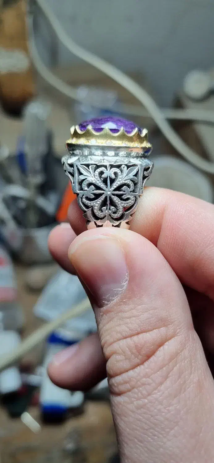 انگشتر نقره آمیتیس دستساز|جواهرات|اراک, |دیوار