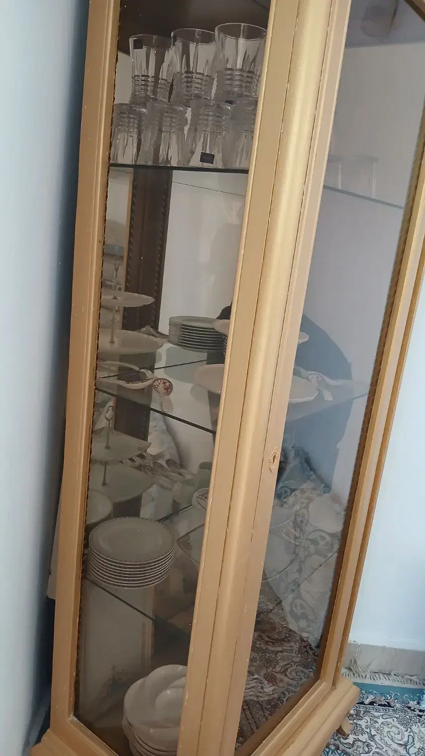 بوفه طلایی سلطنتی چوب راش|بوفه، ویترین، کنسول|قشم, |دیوار