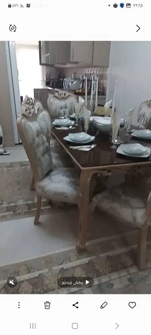 سرویس مبلمان ۷ نفره سلطنتی با میز ناهارخوری ۶ نفره|مبلمان خانگی و میز عسلی|تهران, ائمه اطهار|دیوار