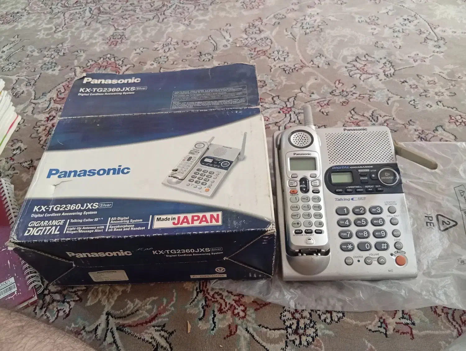 تلفن بیسیم پاناسونیک اصل دارای کارتن|تلفن رومیزی|اهواز, سپیدار|دیوار