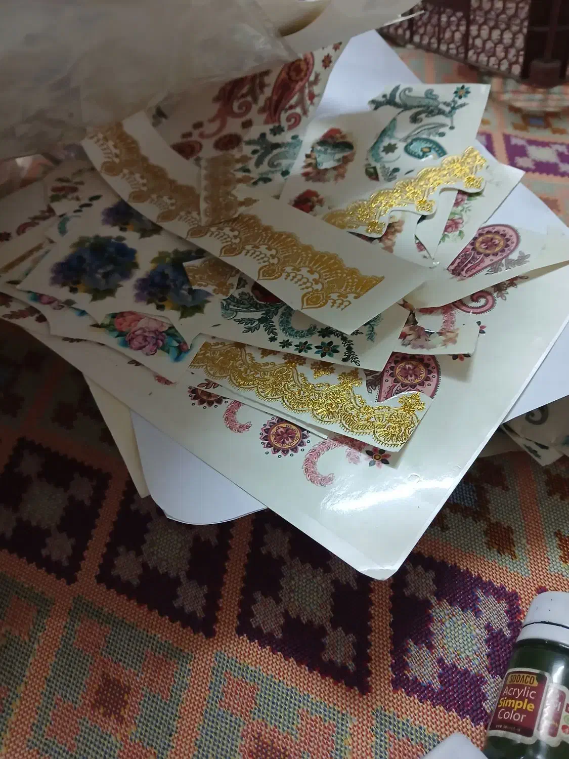 سفال خام رنگ اکرولیک و ترانسفر و آینه|صنایع دستی و سایر لوازم تزئینی|قم, شاه ابراهیم|دیوار