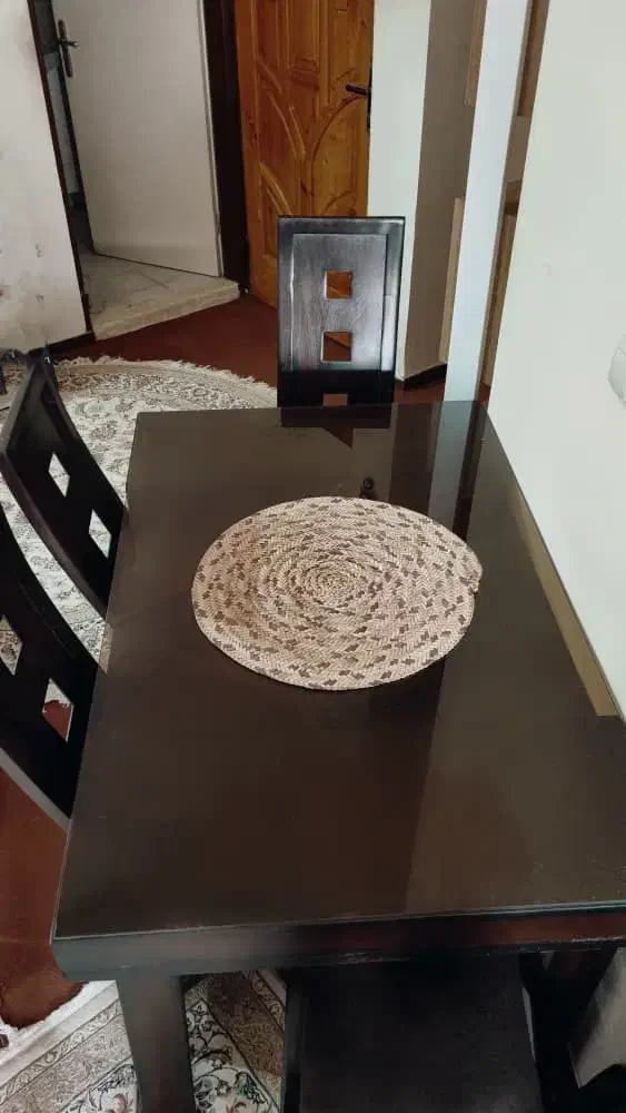 میز نهار خوری چهارنفره چوب|میز و صندلی غذاخوری|کیش, |دیوار