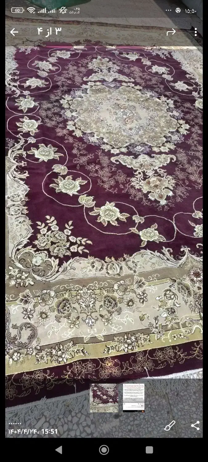 قالی 12 متری|فرش|فیروزآباد (فارس), |دیوار